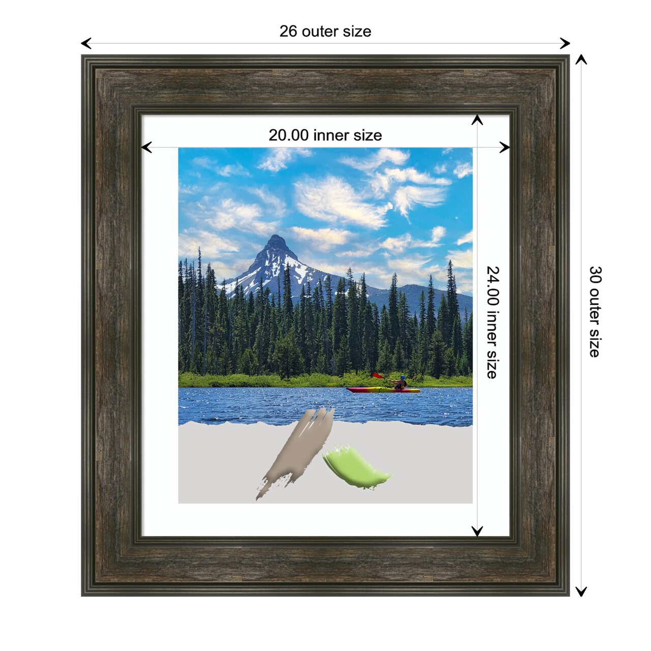 Rail Rustic Char Picture Frame, Photo Frame, Art Frame